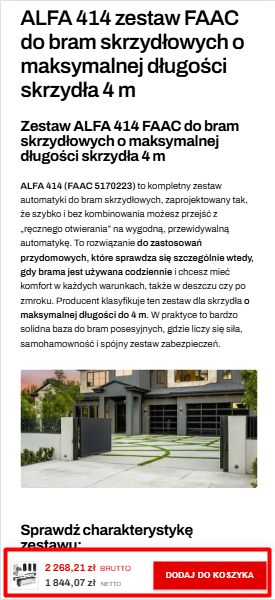 Wdrożenie Heurystyki 3 - Sticky Add to Cart mobile