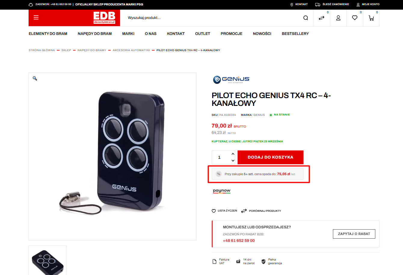 Wdrożenie Heurystyki 7 w ElementyDoBram - progi rabatowe B2B