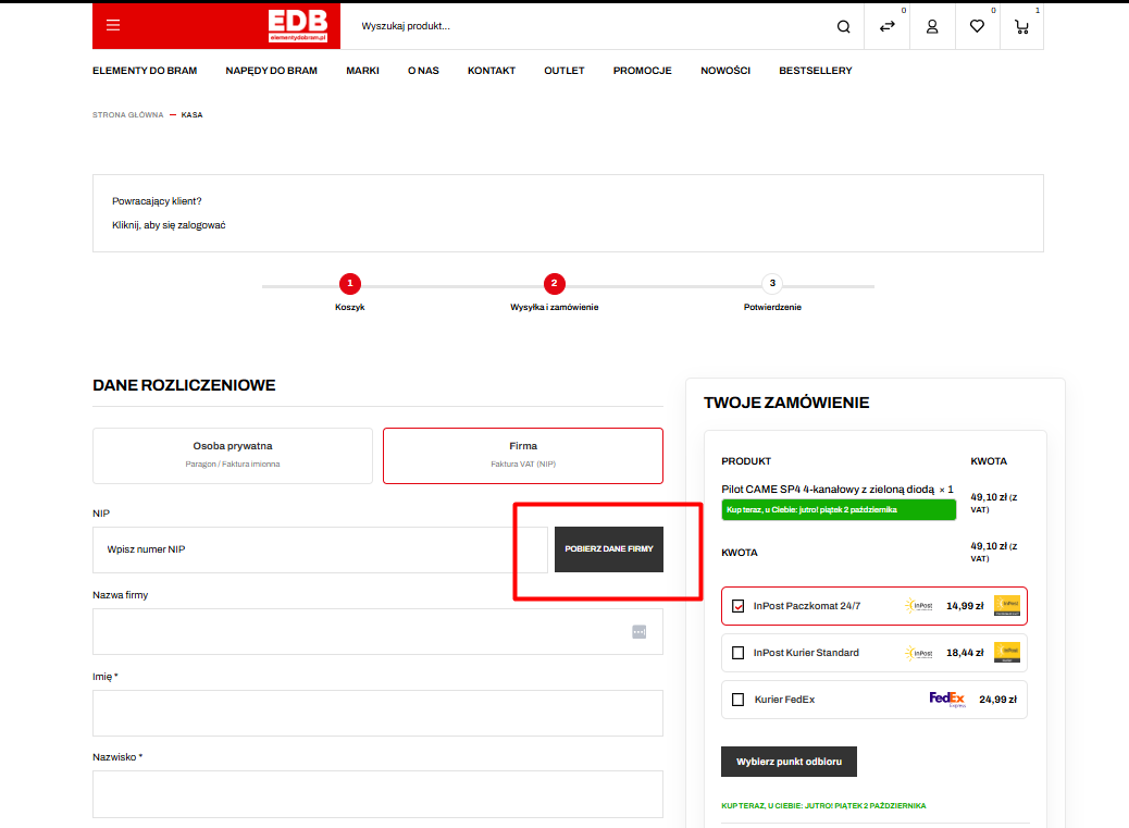 Automatyczne pobieranie danych z bazy GUS po NIP